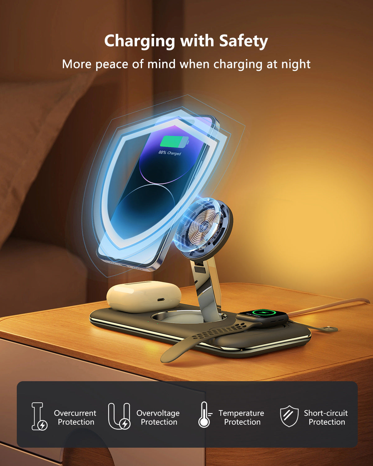 ChargeDock Pro™ – 3-in-1 Magnetische Ladestation