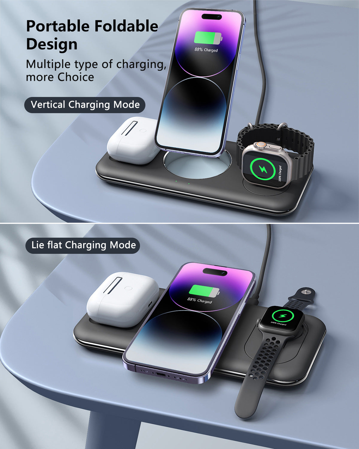 ChargeDock Pro™ – 3-in-1 Magnetische Ladestation