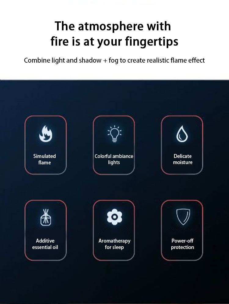 FlameClock™ – Luftbefeuchter mit Flammen-Effekt & LED-Uhr